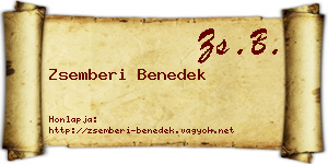 Zsemberi Benedek névjegykártya