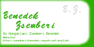 benedek zsemberi business card